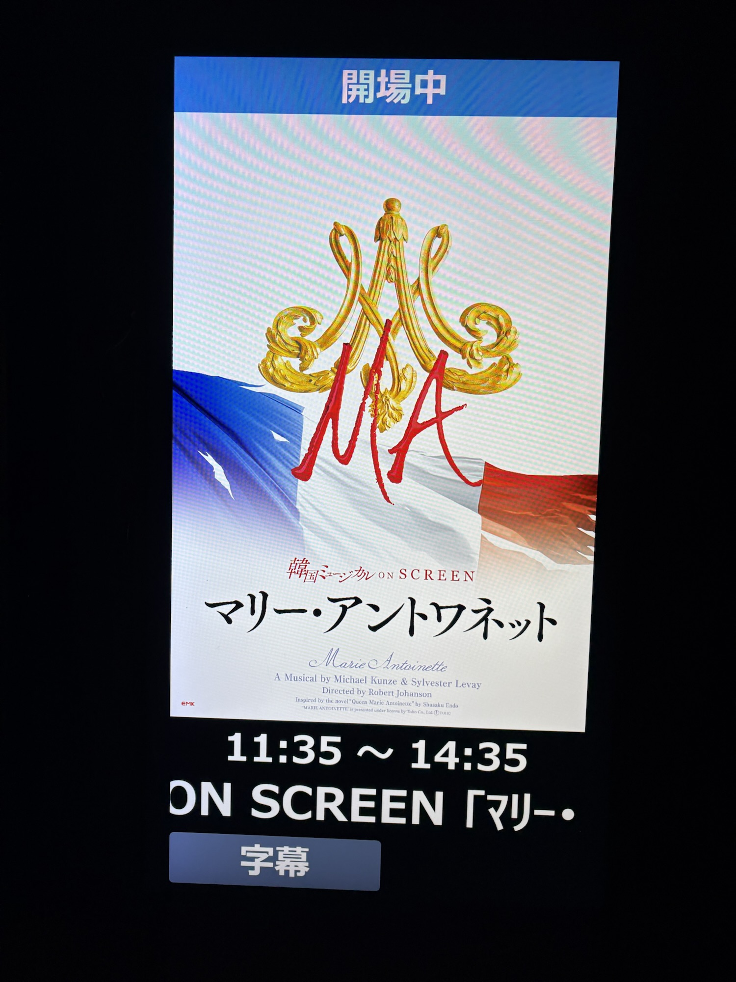 韓国ミュージカルon SCREENで「マリーアントワネット」観てきた話